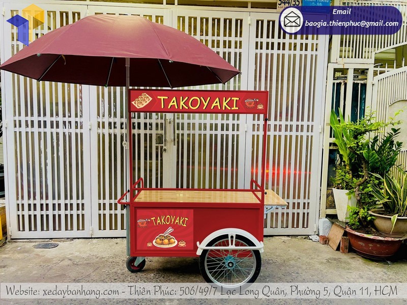 Xe đẩy ba bánh bán TAKOYAKI ĐẸP